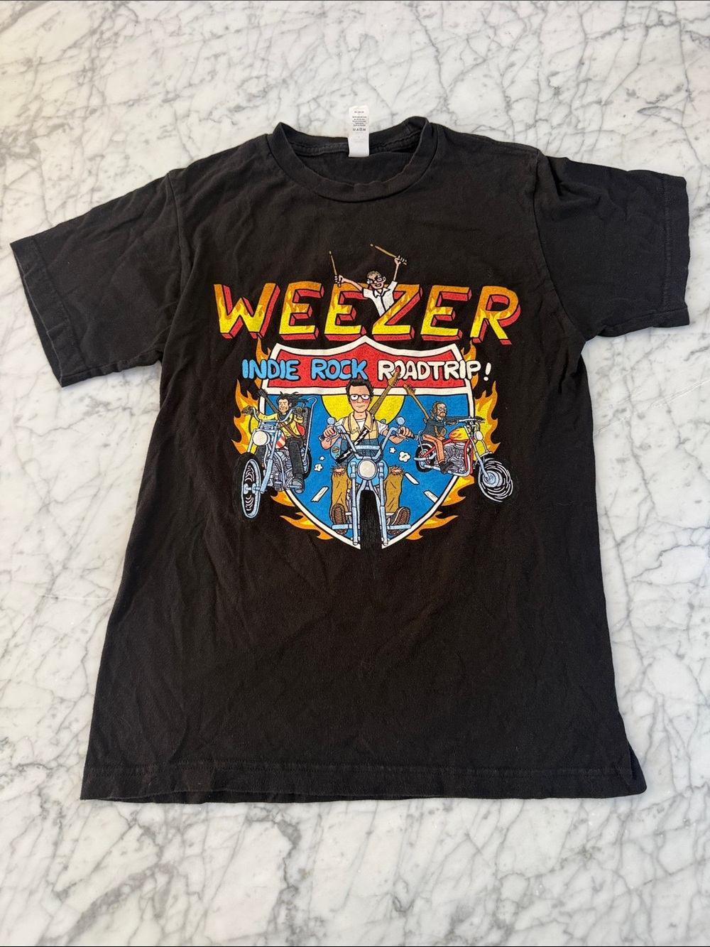Weezer Men's Black Indie Rock Roadtrip 2023 Concert Music T Shirt Size Small